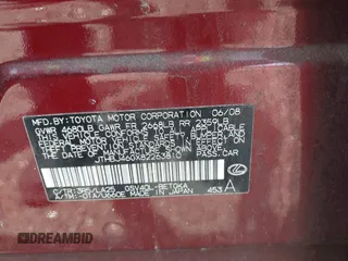 2008 Lexus ES 330 z VIN JTHBJ46GX82263810, wystawiony jako IAAI lot #42362218 z przebiegiem 184 836 mil mil oraz . Historia ofert i sprzedaży dostępna na DreamBid. Obrazek 9.
