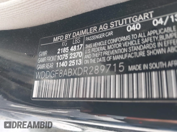 2013 Mercedes-Benz C 300 Sport z VIN WDDGF8ABXDR289715, wystawiony jako IAAI lot #42178866 z przebiegiem 67 658 mil mil oraz . Historia ofert i sprzedaży dostępna na DreamBid. Obrazek 9.
