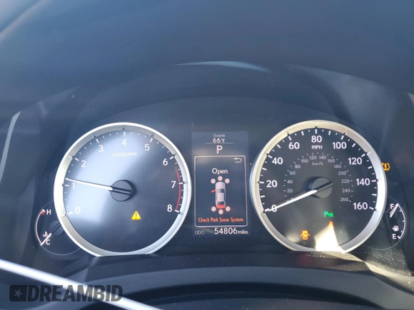 2016 Lexus IS 350 with VIN JTHBE1D27G5024108, listed as a Copart auction lot 43150455 with 54,806 mi miles and Salvage title. Bid and sale history available at DreamBid. Image 9.