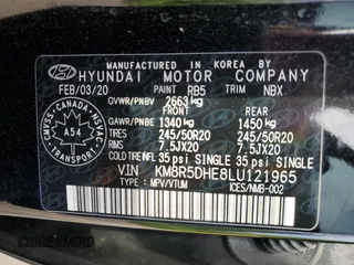 2020 Hyundai Palisade Limited z VIN KM8R5DHE8LU121965, wystawiony jako Copart lot #58702735 z przebiegiem 145 072 mil mil oraz Szkoda całkowita • Salvage title. Historia ofert i sprzedaży dostępna na DreamBid. Obrazek 14.