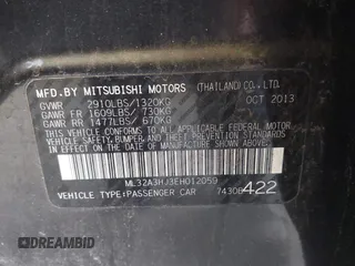 2014 Mitsubishi Mirage DE z VIN ML32A3HJ3EH012059, wystawiony jako IAAI lot #42225635 z przebiegiem 118 431 mil mil oraz . Historia ofert i sprzedaży dostępna na DreamBid. Obrazek 9.