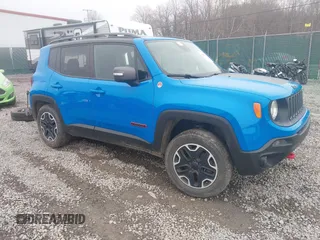 2015 Jeep Renegade Trailhawk with VIN ZACCJBCT4FPB41376, listed as a IAAI auction lot 41943388 with 65,963 mi miles and . Bid and sale history available at carsss.com. Image 1.