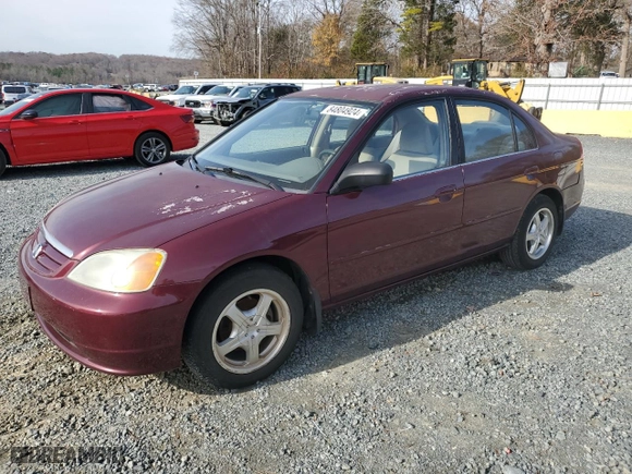 2002 Honda Civic LX with VIN 1HGES16632L034065, listed as a Copart auction lot 84804924 with 130,102 mi miles and Salvage Title. Bid and sale history available at carsss.com. Image 1.