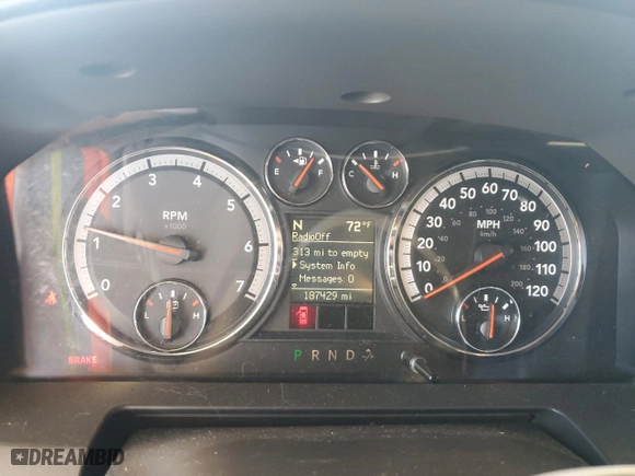 2009 Dodge Ram 1500 Sport with VIN 1D3HV13T69S707290, listed as a Copart auction lot 69951244 with 187,429 mi miles and Salvage Title. Bid and sale history available at carsss.com. Image 9.