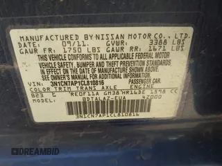 2012 Nissan Versa SL with VIN 3N1CN7AP1CL810816, listed as a IAAI auction lot 42615944 with 155,725 mi miles and . Bid and sale history available at DreamBid. Image 9.