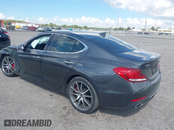2020 Genesis G70 3.3T with VIN KMTG34LE8LU050941, listed as a IAAI auction lot 41676221 with 36,528 mi miles and . Bid and sale history available at DreamBid. Image 3.