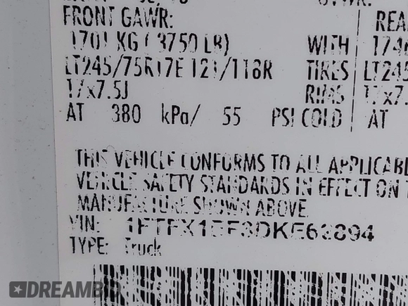 2013 Ford F-150 XL с VIN 1FTFX1EF3DKE62894, выставлен на аукционе IAAI как лот 42248853 с пробегом 233 743 миль миль и . История ставок и продаж доступна на DreamBid. Изображение 17.