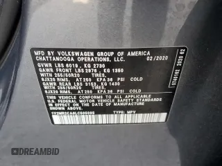 2020 Volkswagen Atlas SEL z VIN 1V2MR2CA6LC505095, wystawiony jako Copart lot #54224555 z przebiegiem 65 529 mil mil oraz Szkoda całkowita • Salvage title. Historia ofert i sprzedaży dostępna na DreamBid. Obrazek 13.