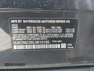 2020 BMW X5 xDrive40i with VIN 5UXCR6C06L9B16189, listed as a IAAI auction lot 42364103 with Not provided miles and . Bid and sale history available at DreamBid. Image 9.