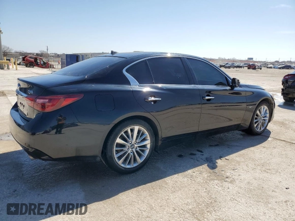 2019 Infiniti Q50 Luxe with VIN JN1EV7AP6KM517703, listed as a Copart auction lot 44838445 with 68,582 mi miles and Clean title. Bid and sale history available at DreamBid. Image 3.