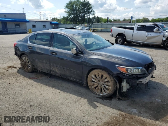 2015 Acura RLX Technology with VIN JH4KC1F57FC000544, listed as a Copart auction lot 58799935 with 151,390 mi miles and Salvage title. Bid and sale history available at DreamBid. Image 4.