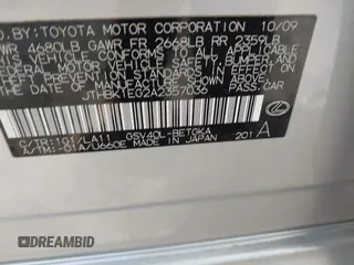 2010 Lexus ES 330 with VIN JTHBK1EG2A2357036, listed as a IAAI auction lot 41319454 with Not Provided miles and . Bid and sale history available at DreamBid. Image 9.