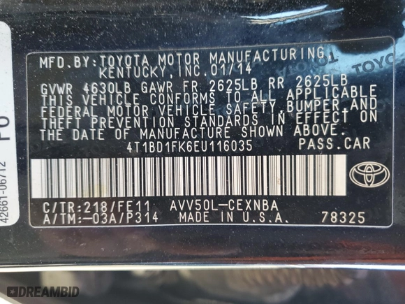 2014 Toyota Camry Hybrid LE with VIN 4T1BD1FK6EU116035, listed as a Copart auction lot 83884474 with 214,634 mi miles and Salvage Title. Bid and sale history available at carsss.com. Image 15.