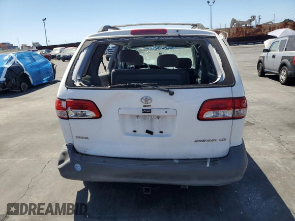 2002 Toyota Sienna CE with VIN 4T3ZF19C62U485929, listed as a Copart auction lot 67965094 with 182,387 mi miles and Salvage Title. Bid and sale history available at carsss.com. Image 6.
