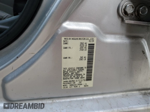 2019 Nissan Altima 2.5 S with VIN 1N4BL4BV9KC177279, listed as a Copart auction lot 49220375 with 65,967 mi miles and Non Repairable. Bid and sale history available at carsss.com. Image 12.