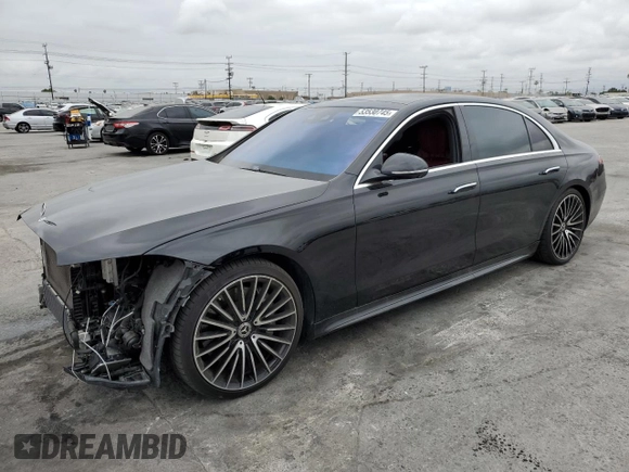 2022 Mercedes-Benz S 580 z VIN W1K6G7GB7NA098554, wystawiony jako Copart lot #53530745 z przebiegiem 41 316 mil mil oraz Szkoda całkowita • Salvage title. Historia ofert i sprzedaży dostępna na DreamBid. Obrazek 1.