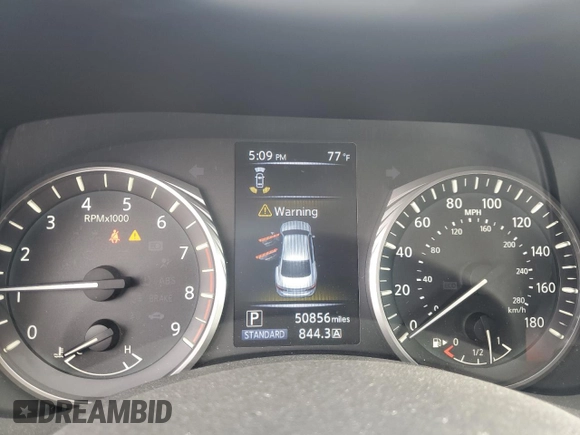 2021 Infiniti Q50 Signature Edition with VIN JN1EV7CP9MM703669, listed as a Copart auction lot 54861195 with 50,856 mi miles and Salvage title. Bid and sale history available at DreamBid. Image 9.