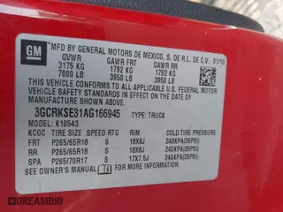 2010 Chevrolet Silverado 1500 LT with VIN 3GCRKSE31AG166945, listed as a IAAI auction lot 41743695 with 347,749 mi miles. Bid and sale history available at carsss.com. Image 9.