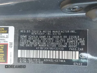 2011 Toyota Camry LE with VIN 4T1BF3EK1BU133120, listed as a IAAI auction lot 41972598 with 346,692 mi miles and . Bid and sale history available at carsss.com. Image 9.