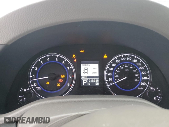 2012 Infiniti G37 x with VIN JN1CV6AR9CM673089, listed as a Copart auction lot 41621245 with 213,749 mi miles and Salvage Title. Bid and sale history available at DreamBid. Image 9.