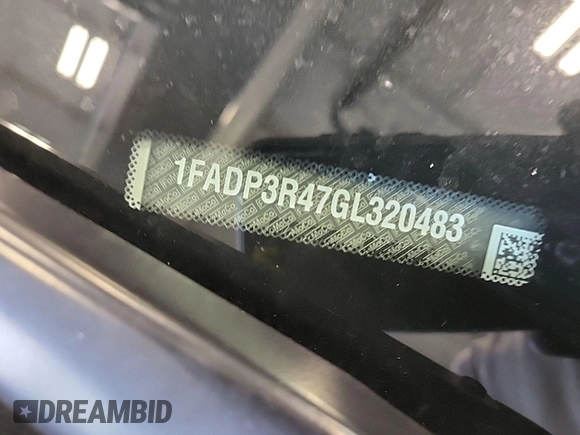 2016 Ford Focus Electric с VIN 1FADP3R47GL320483, выставлен на аукционе IAAI как лот 42455834 с пробегом 74 612 миль миль и . История ставок и продаж доступна на DreamBid. Изображение 1.
