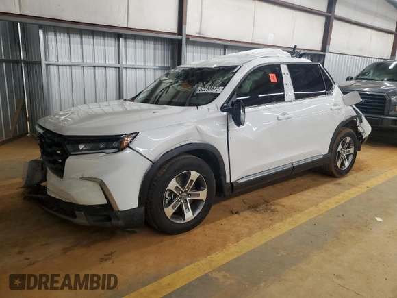 2025 Honda Pilot EX-L z VIN 5FNYG2H42SB018358, wystawiony jako Copart lot #52250875 z przebiegiem Nie podano mil oraz Szkoda całkowita • Salvage title. Historia ofert i sprzedaży dostępna na DreamBid. Obrazek 1.