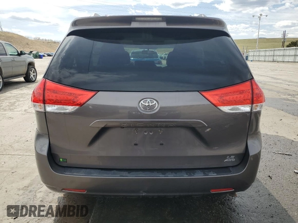 2012 Toyota Sienna LE with VIN 5TDJK3DC8CS047122, listed as a Copart auction lot 52036115 with 76,869 mi miles and Salvage Title. Bid and sale history available at carsss.com. Image 6.