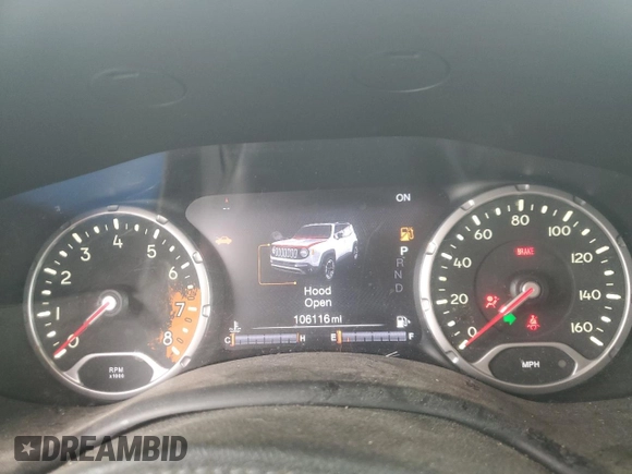2017 Jeep Renegade Limited with VIN ZACCJBDBXHPE88574, listed as a Copart auction lot 61728625 with 106,116 mi miles and Salvage title. Bid and sale history available at DreamBid. Image 9.
