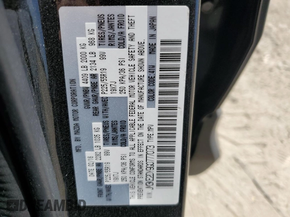 2016 Mazda CX-5 Grand Touring with VIN JM3KE2DY9G0777073, listed as a Copart auction lot 54200265 with 110,121 mi miles and Salvage Title. Bid and sale history available at carsss.com. Image 13.
