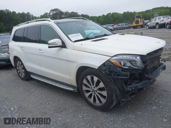2018 Mercedes-Benz GLS 450 with VIN 4JGDF6EE2JB104367, listed as a IAAI auction lot 42351124 with 141,031 mi miles and . Bid and sale history available at DreamBid. Image 1.
