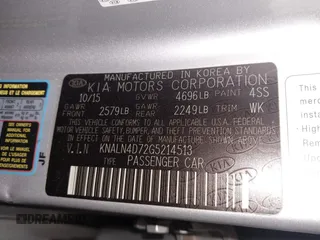 2016 Kia Cadenza Premium with VIN KNALN4D72G5214513, listed as a IAAI auction lot 41879699 with 117,724 mi miles. Bid and sale history available at carsss.com. Image 9.