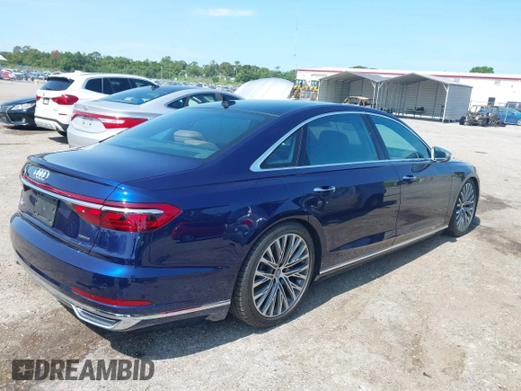 2019 Audi A8 with VIN WAU8DAF82KN017394, listed as a IAAI auction lot 42414936 with 22,482 mi miles and . Bid and sale history available at DreamBid. Image 4.