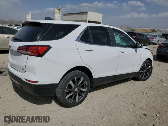 2022 Chevrolet Equinox LT with VIN 3GNAXKEV8NL154716, listed as a Copart auction lot 49237025 with 47,058 mi miles and Salvage Title. Bid and sale history available at DreamBid. Image 3.