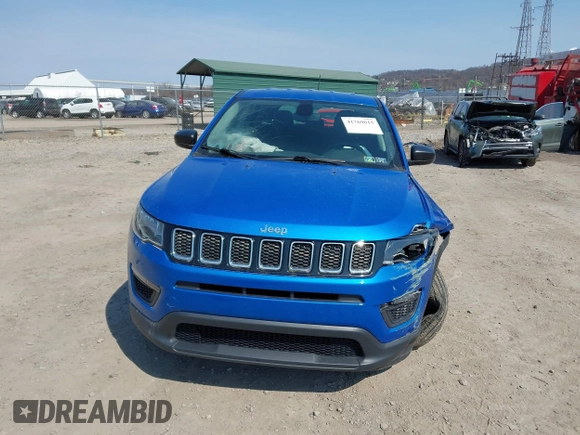 2020 Jeep Compass Sport with VIN 3C4NJDAB0LT142611, listed as a IAAI auction lot 41769615 with 93,753 mi miles. Bid and sale history available at carsss.com. Image 12.