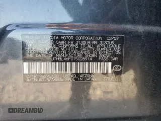 2007 Lexus LS 460 with VIN JTHBL46F075028914, listed as a Copart auction lot 49012595 with 184,573 mi miles and Salvage Title. Bid and sale history available at DreamBid. Image 12.