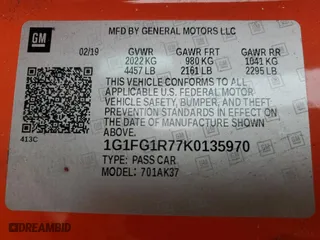 2019 Chevrolet Camaro 2SS with VIN 1G1FG1R77K0135970, listed as a Copart auction lot 86083384 with 0 mi miles and Salvage Title. Bid and sale history available at carsss.com. Image 13.