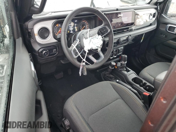 2025 Jeep Wrangler Sahara with VIN 1C4PJXEN9SW505768, listed as a Copart auction lot 88961125 with 1,806 mi miles and Clean Title. Bid and sale history available at DreamBid. Image 8.