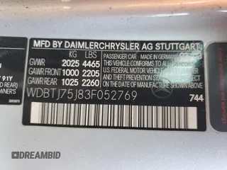2003 Mercedes-Benz CLK 500 with VIN WDBTJ75J83F052769, listed as a Copart auction lot 77492314 with 118,508 mi miles and Clean Title. Bid and sale history available at DreamBid. Image 12.