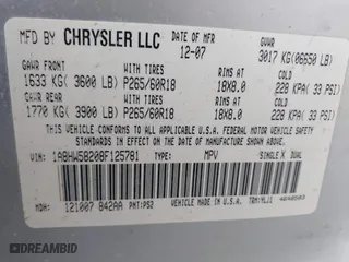2008 Chrysler Aspen Limited with VIN 1A8HW58208F125781, listed as a IAAI auction lot 41900032 with 230,074 mi miles. Bid and sale history available at carsss.com. Image 8.