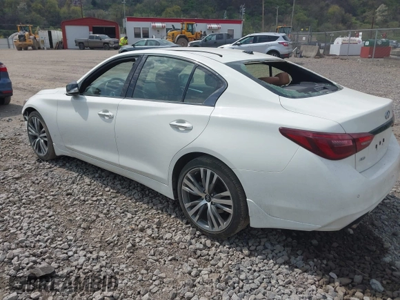 2023 Infiniti Q50 SENSORY with VIN JN1EV7CRXPM540682, listed as a IAAI auction lot 42074399 with 8,086 mi miles. Bid and sale history available at carsss.com. Image 3.