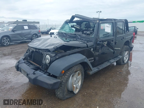 2014 Jeep Wrangler Unlimited Sport with VIN 1C4BJWDGXEL294965, listed as a IAAI auction lot 41908152 with 243,546 mi miles and . Bid and sale history available at DreamBid. Image 18.