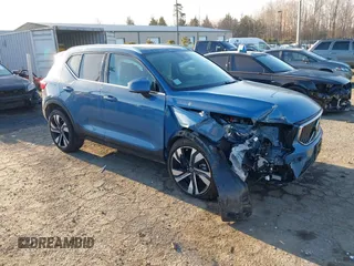 2024 Volvo XC40 Plus Bright Theme with VIN YV4L12UE1R2216840, listed as a IAAI auction lot 41405763 with 4,849 mi miles. Bid and sale history available at carsss.com. Image 1.