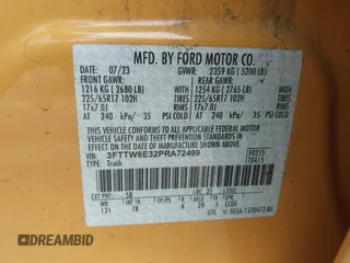 2023 Ford Maverick XL с VIN 3FTTW8E32PRA72499, выставлен на аукционе IAAI как лот 42064441 с пробегом 30 931 миль миль и . История ставок и продаж доступна на DreamBid. Изображение 9.