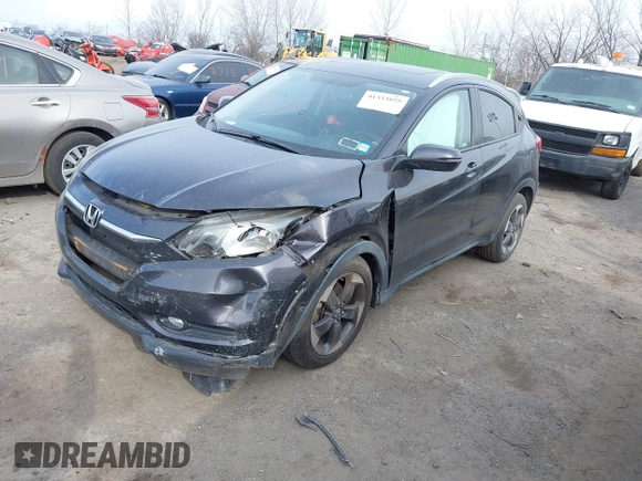 2018 Honda HR-V EX-L with VIN 3CZRU6H7XJM719006, listed as a IAAI auction lot 41333855 with 57,678 mi miles and . Bid and sale history available at carsss.com. Image 2.