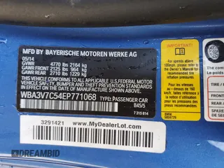 2014 BMW 4 Series 428i with VIN WBA3V7C54EP771068, listed as a Copart auction lot 61485295 with 142,300 mi miles and Salvage title. Bid and sale history available at DreamBid. Image 13.