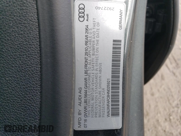 2017 Audi S7 Premium Plus z VIN WAUWFAFC8HN025921, wystawiony jako Copart lot #72659782 z przebiegiem 18 315 mil mil oraz . Historia ofert i sprzedaży dostępna na DreamBid. Obrazek 12.