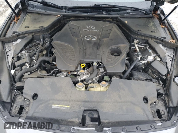 2021 Infiniti Q50 Luxe with VIN JN1EV7BP3MM702065, listed as a Copart auction lot 59577685 with 75,570 mi miles and Salvage title. Bid and sale history available at DreamBid. Image 11.