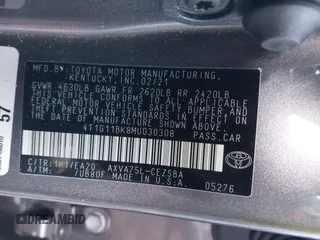 2021 Toyota Camry SE z VIN 4T1G11BK8MU030308, wystawiony jako IAAI lot #41419236 z przebiegiem 32 624 mil mil oraz . Historia ofert i sprzedaży dostępna na DreamBid. Obrazek 9.