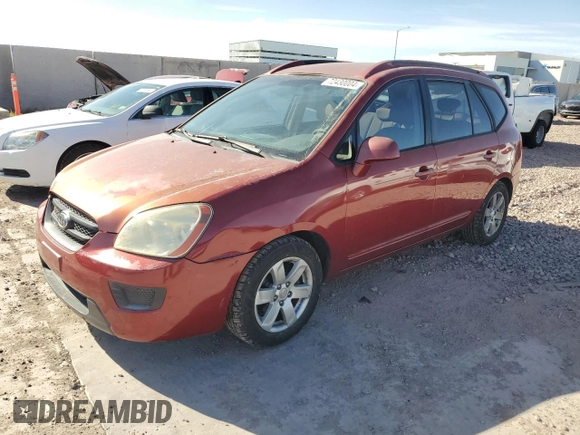 2007 Kia Rondo LX with VIN KNAFG525377063667, listed as a Copart auction lot 72430004 with 128,789 mi miles and Salvage Title. Bid and sale history available at carsss.com. Image 1.