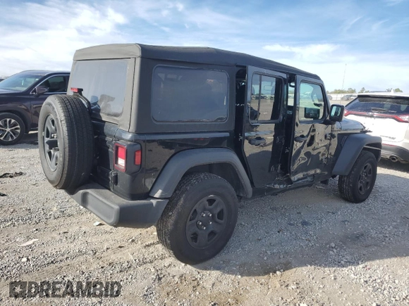 2023 Jeep Wrangler Sport with VIN 1C4HJXDN7PW530536, listed as a Copart auction lot 69664634 with 16,816 mi miles and Salvage Title. Bid and sale history available at DreamBid. Image 3.